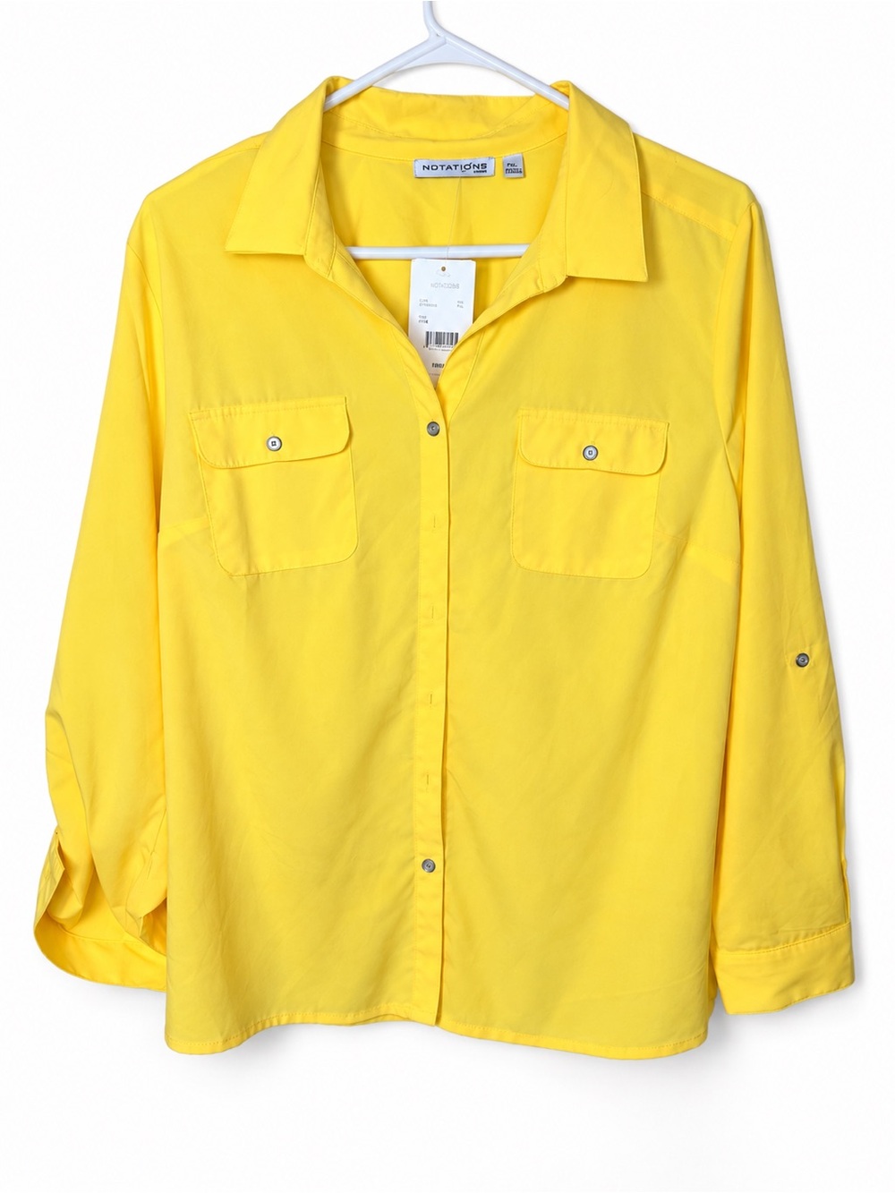 Notations Bright Yellow Button-Front Kids Shirt